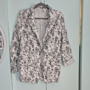 Joie Black and White Floral Blazer
